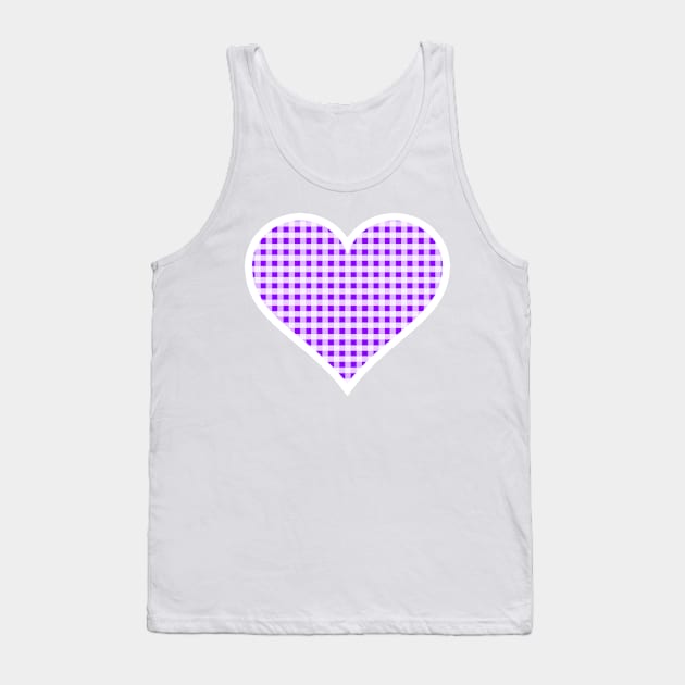 Purple and White Gingham Heart Tank Top by bumblefuzzies